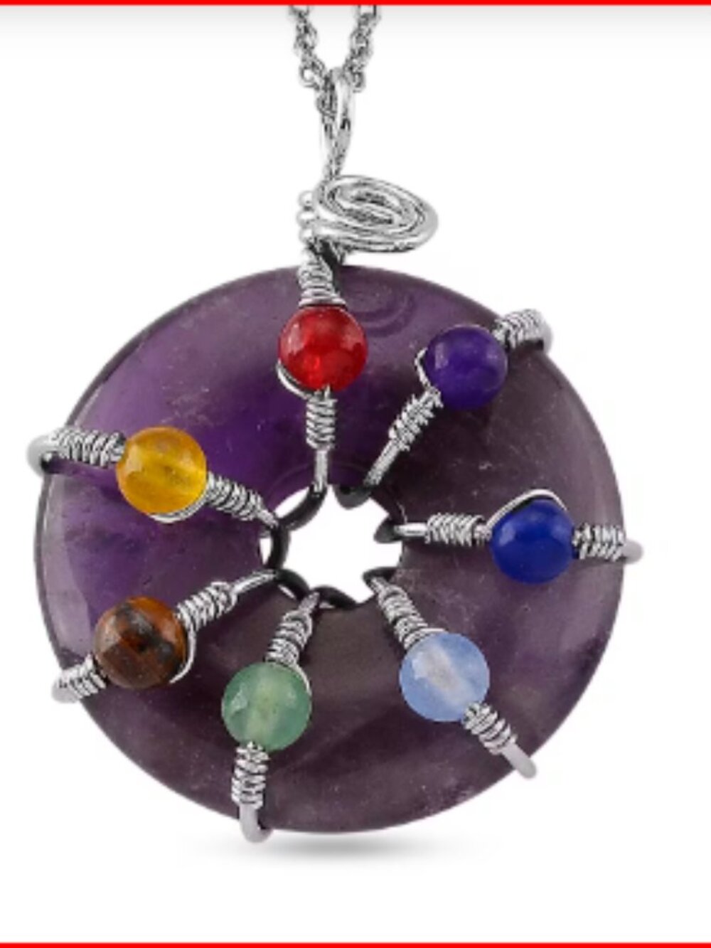 African Amethyst and Multi Gemstone Pendant